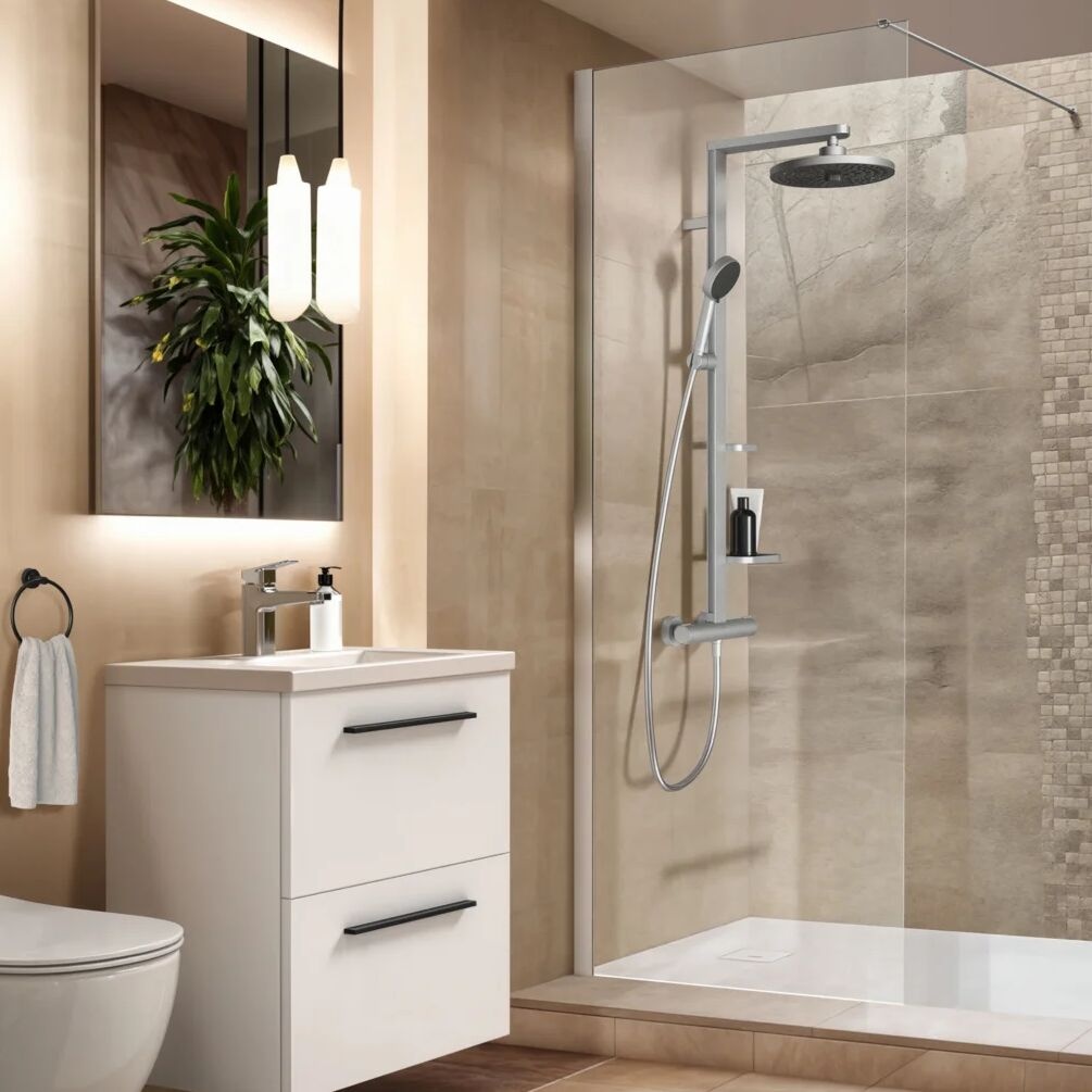 Lifestyle image of Ideal Standard i.life 1200mm Silver Wetroom Shower Screen